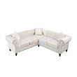 StarHome 2 Piece Microfiber Living Room sofa Set In White
