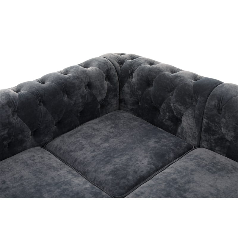 StarHome 2 Piece Microfiber Living Room sofa Set In Gray