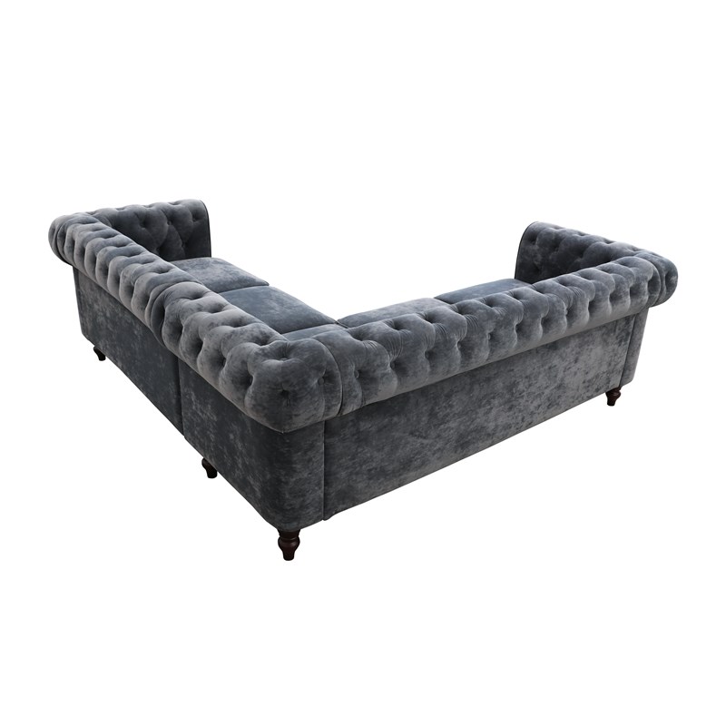 StarHome 2 Piece Microfiber Living Room sofa Set In Gray