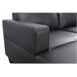 Starhome L Shaped Black Faux Leather 2-Piece Couch Living Room Sofa Set