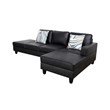 Starhome L Shaped Black Faux Leather 2-Piece Couch Living Room Sofa Set