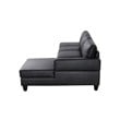 Starhome L Shaped Black Faux Leather 2-Piece Couch Living Room Sofa Set