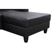 Starhome L Shaped Black Faux Leather 2-Piece Couch Living Room Sofa Set