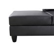 Starhome L Shaped Black Faux Leather 2-Piece Couch Living Room Sofa Set