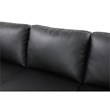 Starhome L Shaped Black Faux Leather 2-Piece Couch Living Room Sofa Set