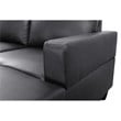 Starhome L Shaped Black Faux Leather 2-Piece Couch Living Room Sofa Set