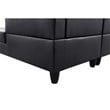 Starhome L Shaped Black Faux Leather 2-Piece Couch Living Room Sofa Set