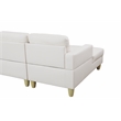 Starhome L Shaped White Faux Leather 2-Piece Couch Living Room Sofa Set