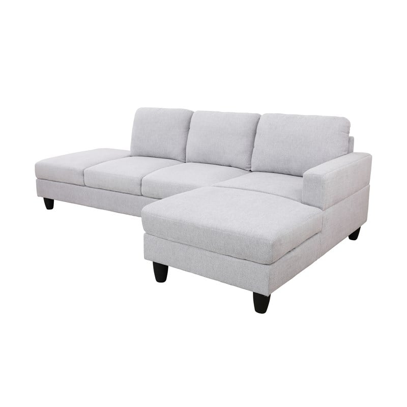 Starhome L Shaped Gray linen fabric 2-Piece Couch Living Room Sofa Set