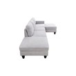 Starhome L Shaped Gray linen fabric 2-Piece Couch Living Room Sofa Set