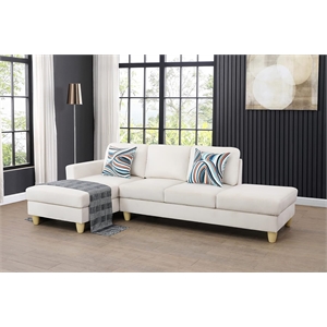 Star Home Living Jack Sectional Sofa Cream White