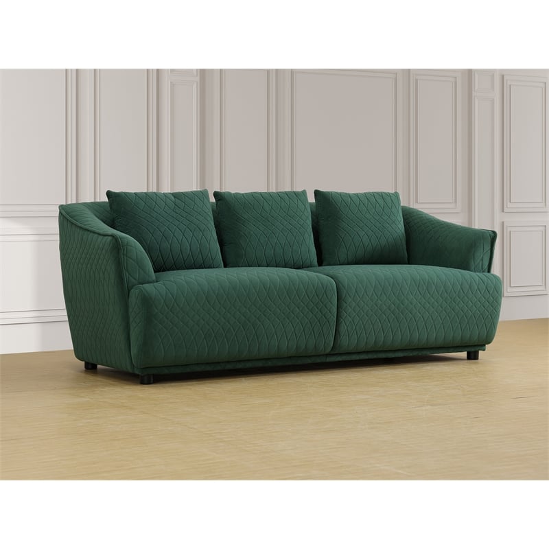 Star Home Living Corp 3-Piece Modern Microfiber Sofa Set in Dark Green