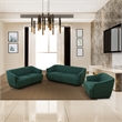 Star Home Living Corp 3-Piece Modern Microfiber Sofa Set in Dark Green