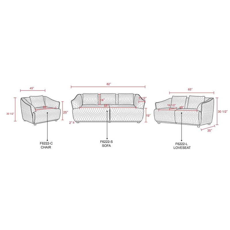 Star Home Living Corp 3-Piece Modern Microfiber Sofa Set in Dark Green