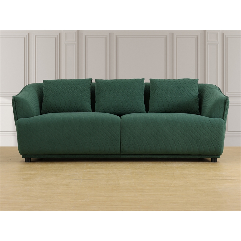 Star Home Living Corp 3-Piece Modern Microfiber Sofa Set in Dark Green