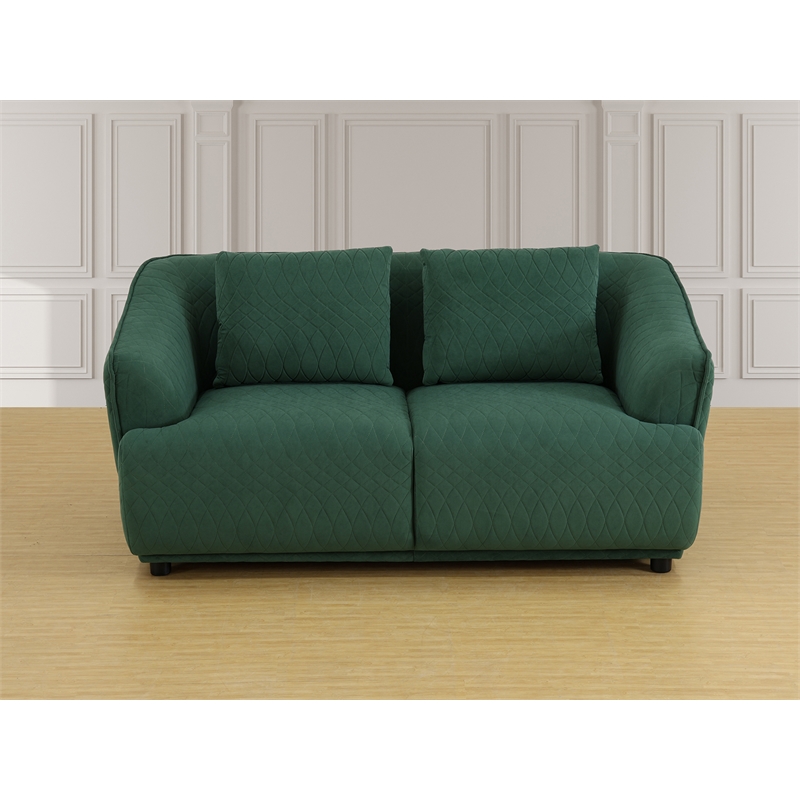 Star Home Living Corp 3-Piece Modern Microfiber Sofa Set in Dark Green