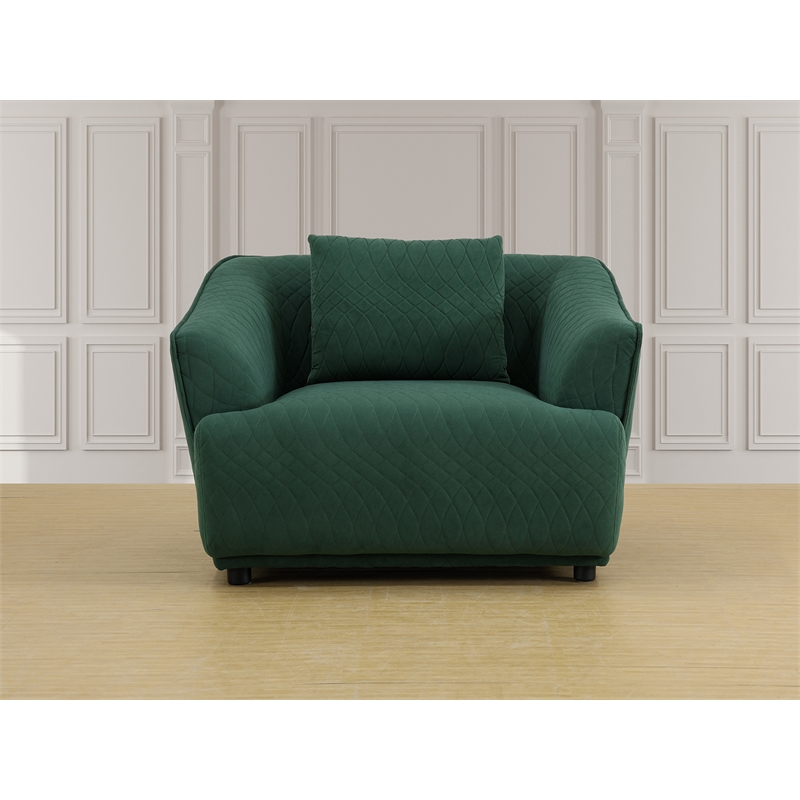 Star Home Living Corp 3-Piece Modern Microfiber Sofa Set in Dark Green