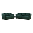 Star Home Living Corp 2-Piece Modern Microfiber Sofa Set in Dark Green
