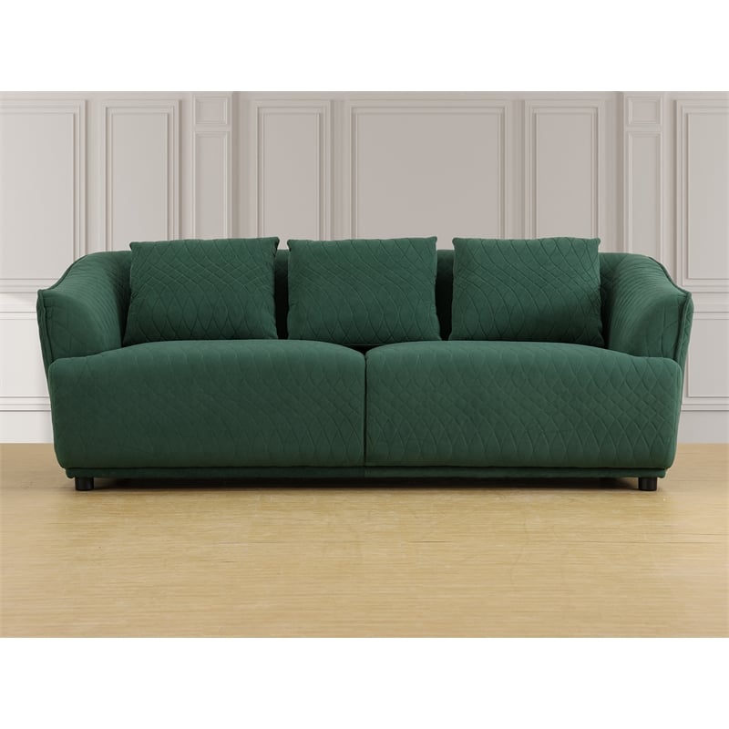 Star Home Living Corp 2-Piece Modern Microfiber Sofa Set in Dark Green
