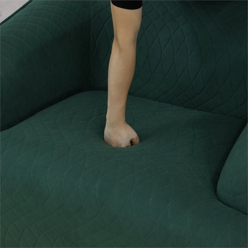 Star Home Living Corp 2-Piece Modern Microfiber Sofa Set in Dark Green