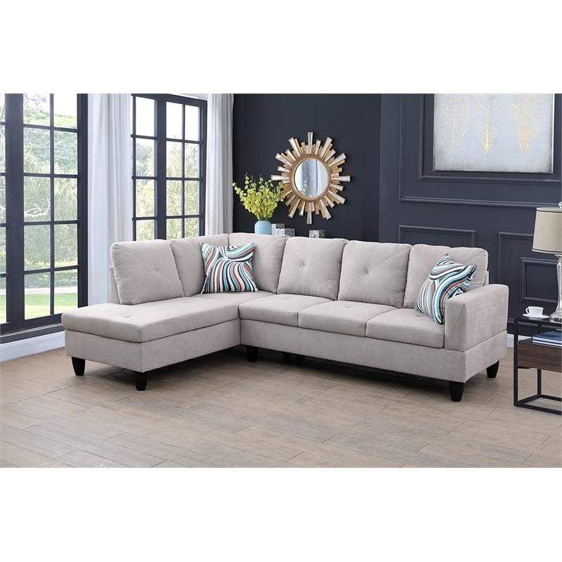 Star Home Living Sofia Sectional Light Gray