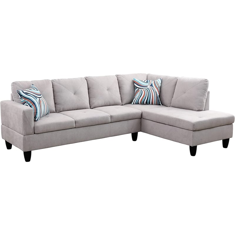 Star Home Living Sofia Sectional Light Gray