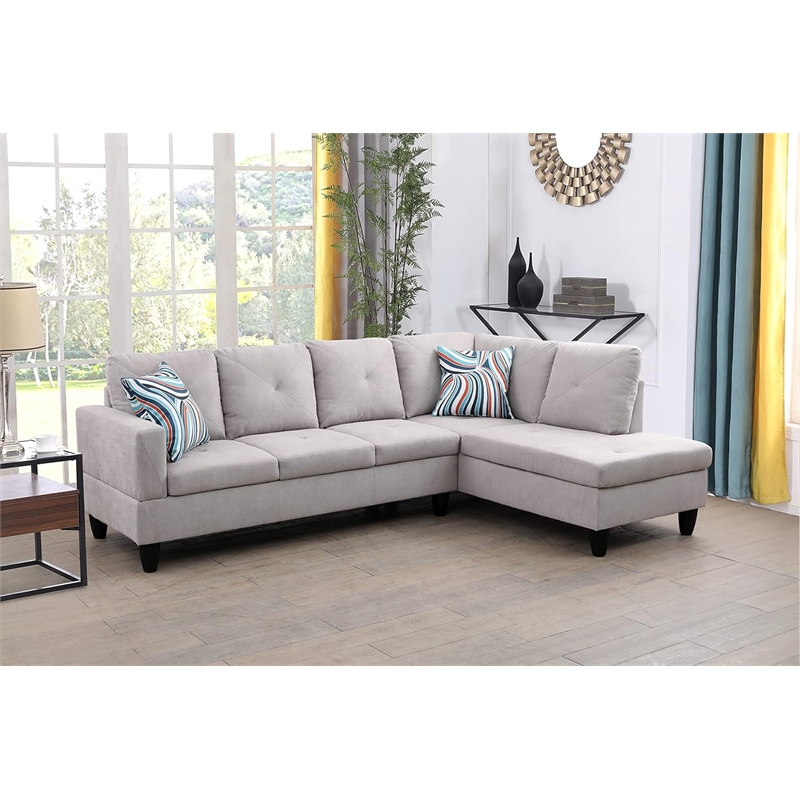 Star Home Living Sofia Sectional Light Gray
