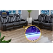 Beverly Fine Furniture Roduco Faux Leather Power Recliner Sofa Loveseat Black