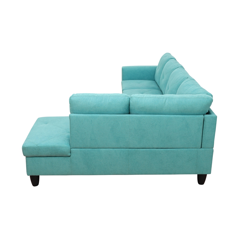 Starhome living La venta 2 piece sectional sofa Ocean Green Material-Flannelette