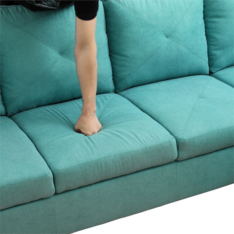 Starhome living La venta 2 piece sectional sofa Ocean Green Material-Flannelette