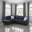 Starhome living La venta 2 piece sectional sofa Black Grey Material-Linen