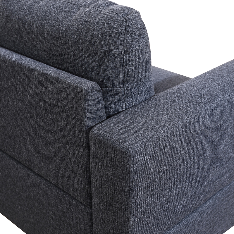 Starhome living La venta 2 piece sectional sofa Black Grey Material-Linen