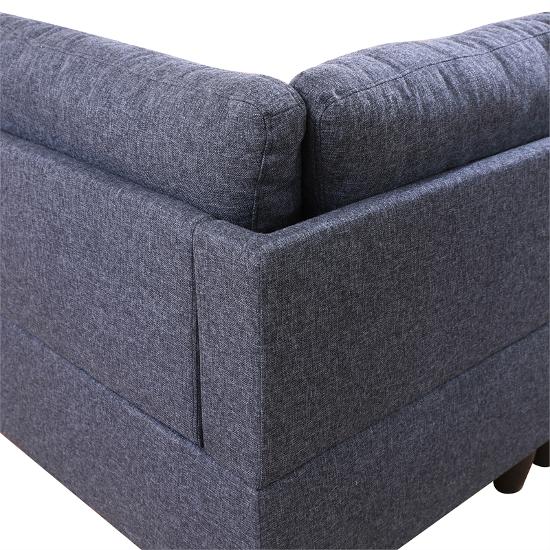 Starhome living La venta 2 piece sectional sofa Black Grey Material-Linen