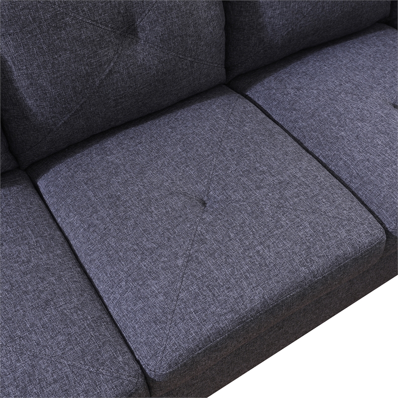 Starhome living La venta 2 piece sectional sofa Black Grey Material-Linen