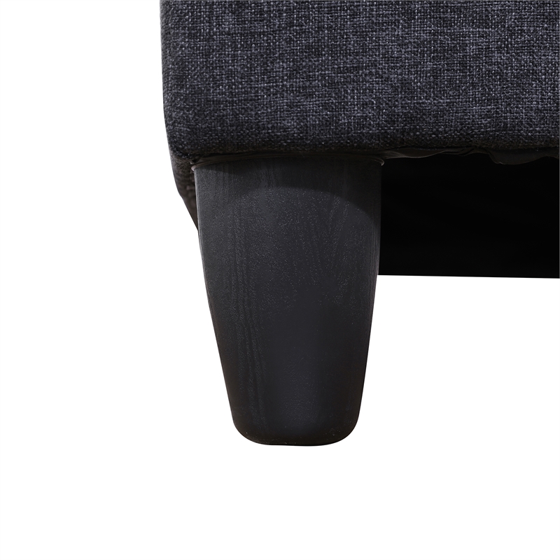 Starhome living La venta 2 piece sectional sofa Black Grey Material-Linen