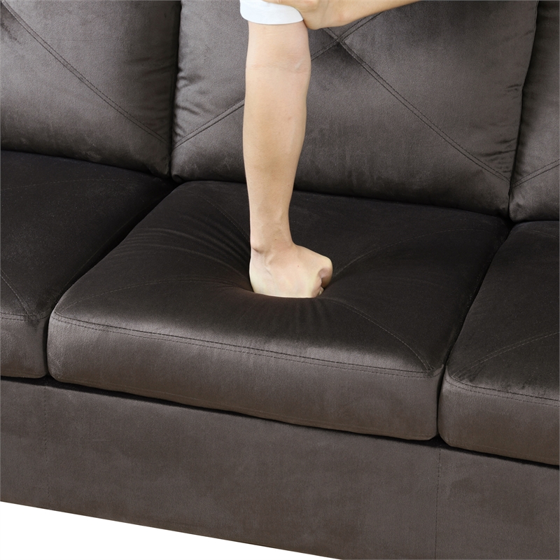 Starhome living La venta 2 piece sectional sofa  Chocolate Material-Microfiber