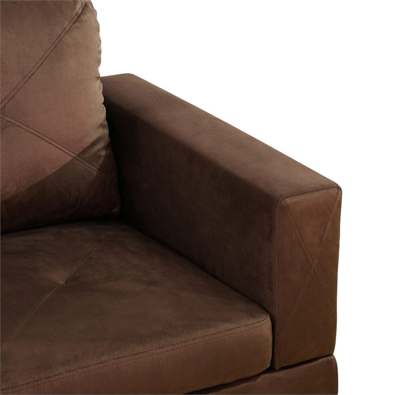 Star Home Living Corp Chris Microfiber Fabric Left Facing Sectional in Espresso