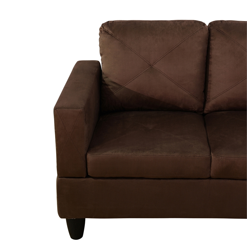 Star Home Living Corp Chris Microfiber Fabric Right Facing Sectional in Espresso