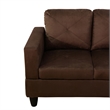 Star Home Living Corp Chris Microfiber Fabric Right Facing Sectional in Espresso
