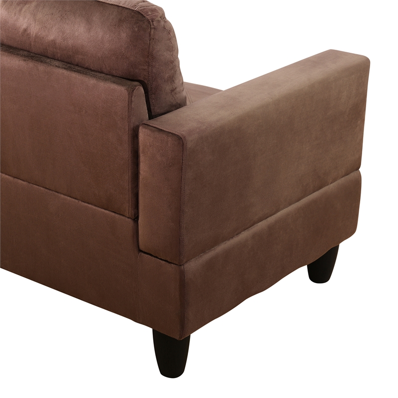 Star Home Living Corp Chris Microfiber Fabric Right Facing Sectional in Espresso