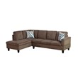 Star Home Living Corp Chris Microfiber Fabric Left Facing Sectional Brown Color