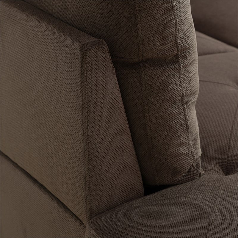 Star Home Living Corp Chris Microfiber Fabric Left Facing Sectional Brown Color