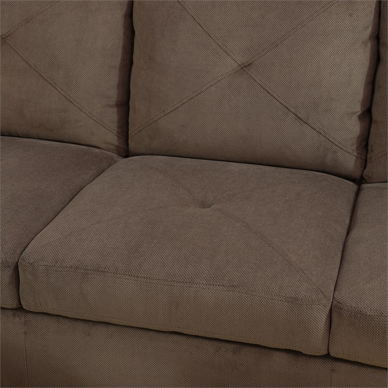 Star Home Living Corp Chris Microfiber Fabric Left Facing Sectional Brown Color