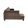 Star Home Living Corp Chris Microfiber Fabric Left Facing Sectional Brown Color