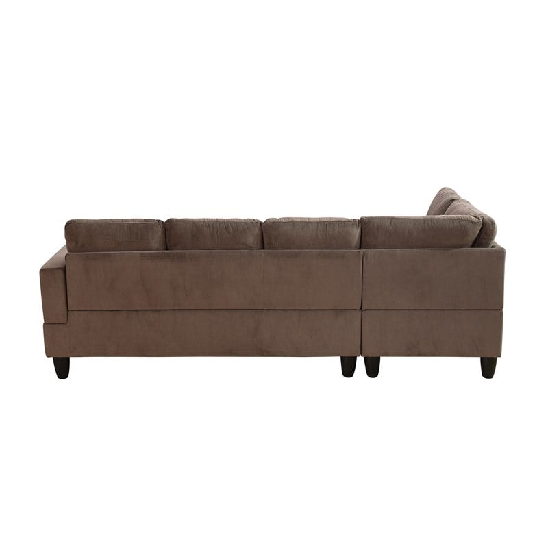 Star Home Living Corp Chris Microfiber Fabric Left Facing Sectional Brown Color