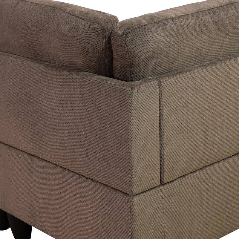 Star Home Living Corp Chris Microfiber Fabric Left Facing Sectional Brown Color