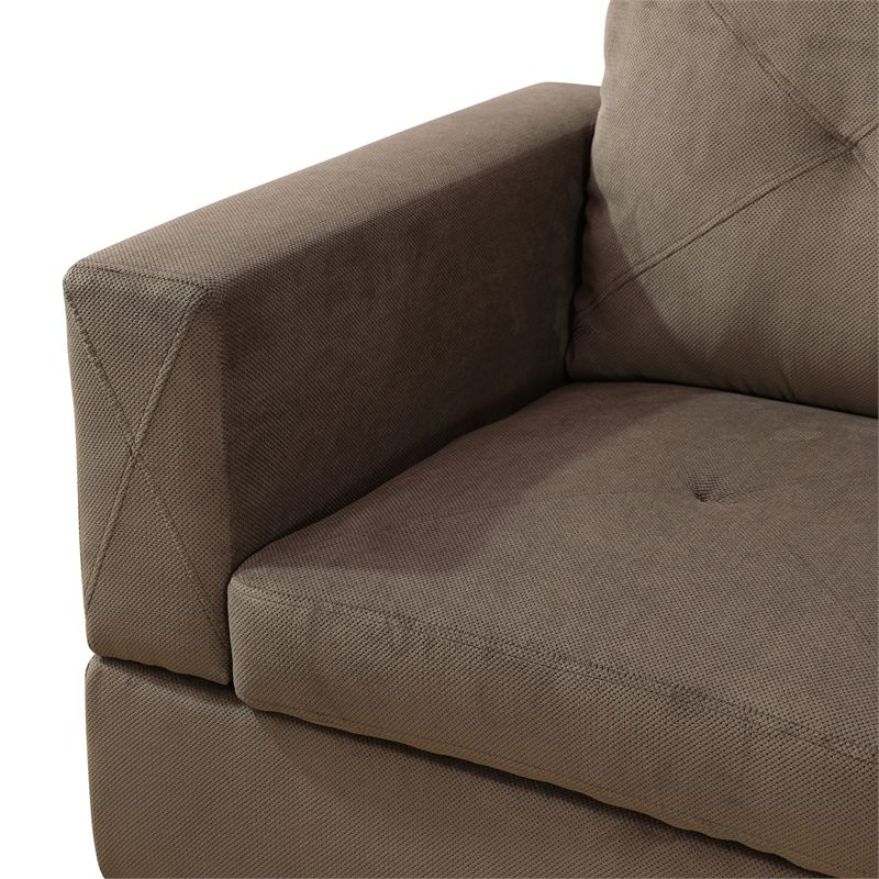 Star Home Living Corp Chris Microfiber Fabric Right Facing Sectional Brown Color