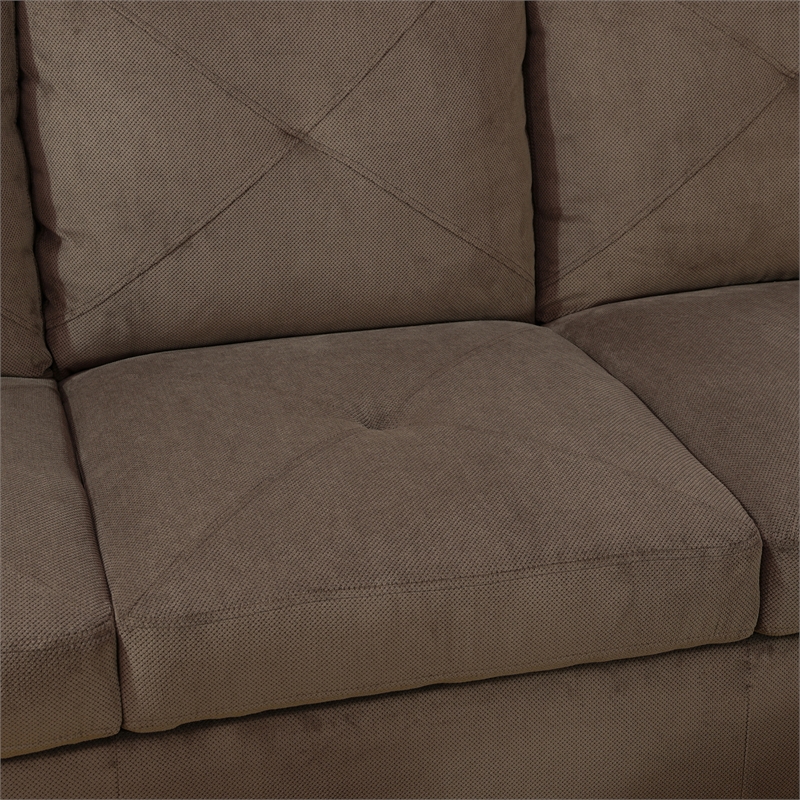 Star Home Living Corp Chris Microfiber Fabric Right Facing Sectional Brown Color