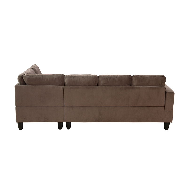 Star Home Living Corp Chris Microfiber Fabric Right Facing Sectional Brown Color