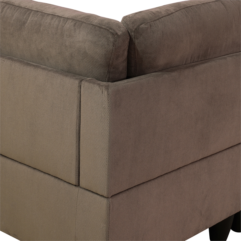 Star Home Living Corp Chris Microfiber Fabric Right Facing Sectional Brown Color